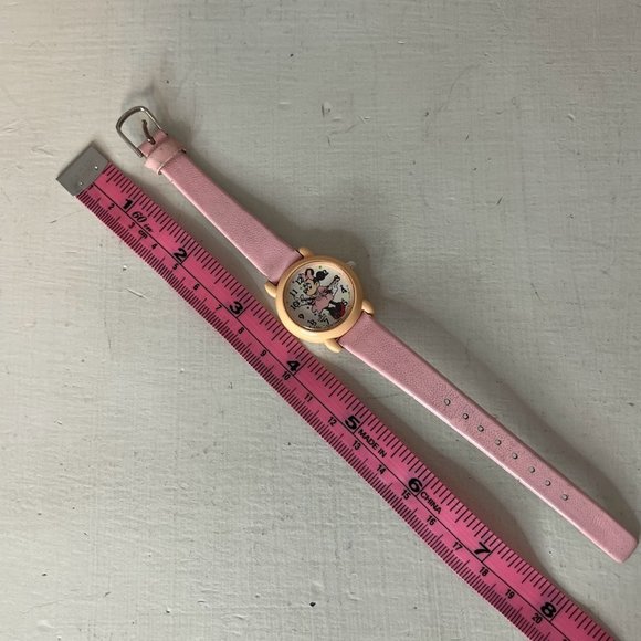 Vintage Disney Minnie Mouse Baby Pink Lorus Wrist Watch 80s 90s - Picture 7 of 7